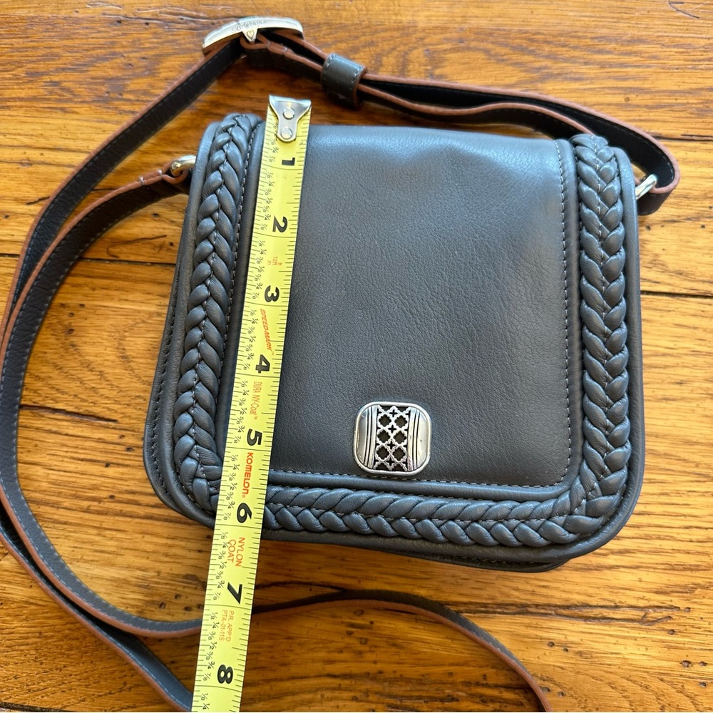 Brighton Mini Crossbody Leather Bag Gray - Picture 2 of 11
